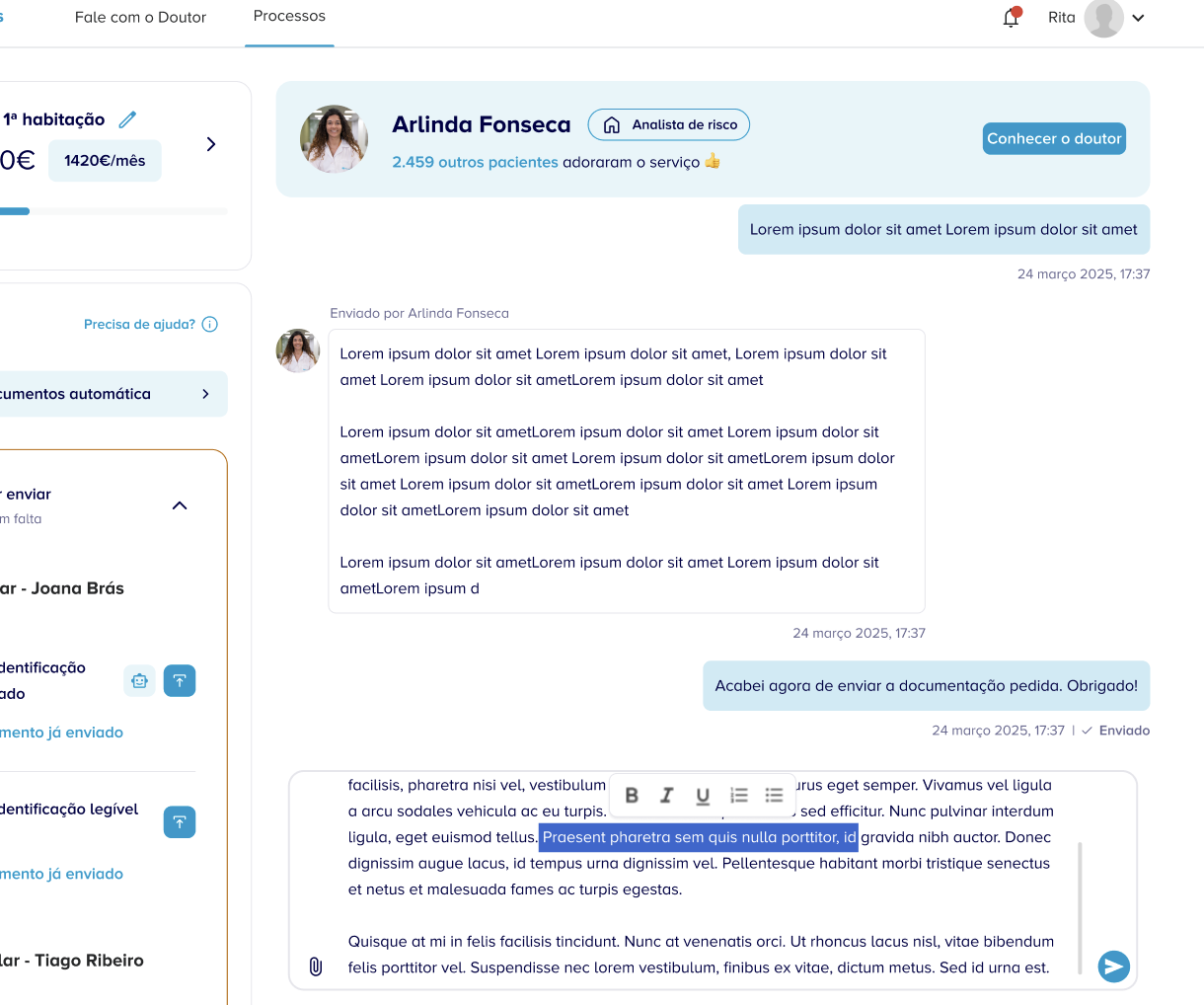 Melhorias ao chat do cliente