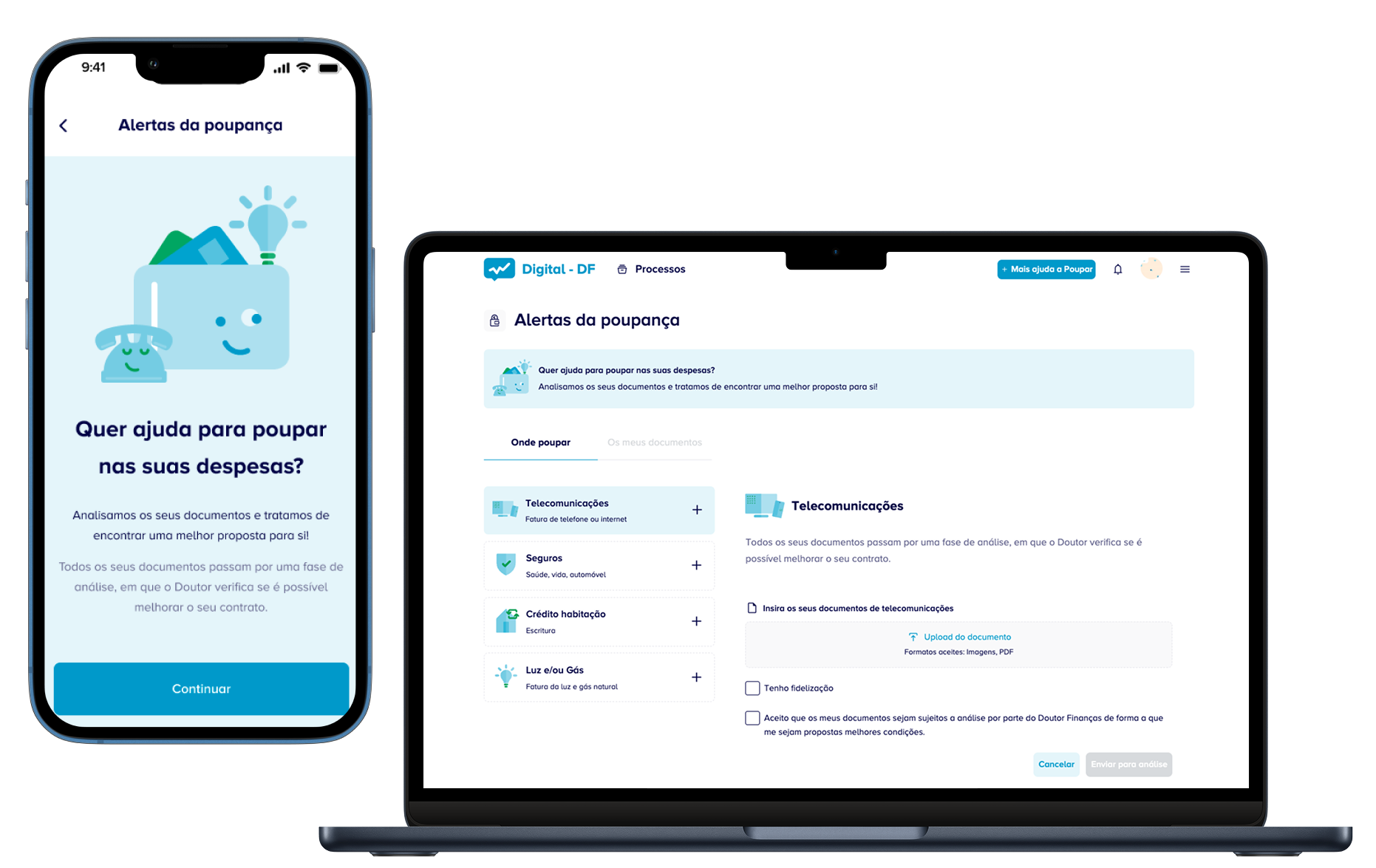 Alertas da Poupança:  a poupança começa na Área Pessoal