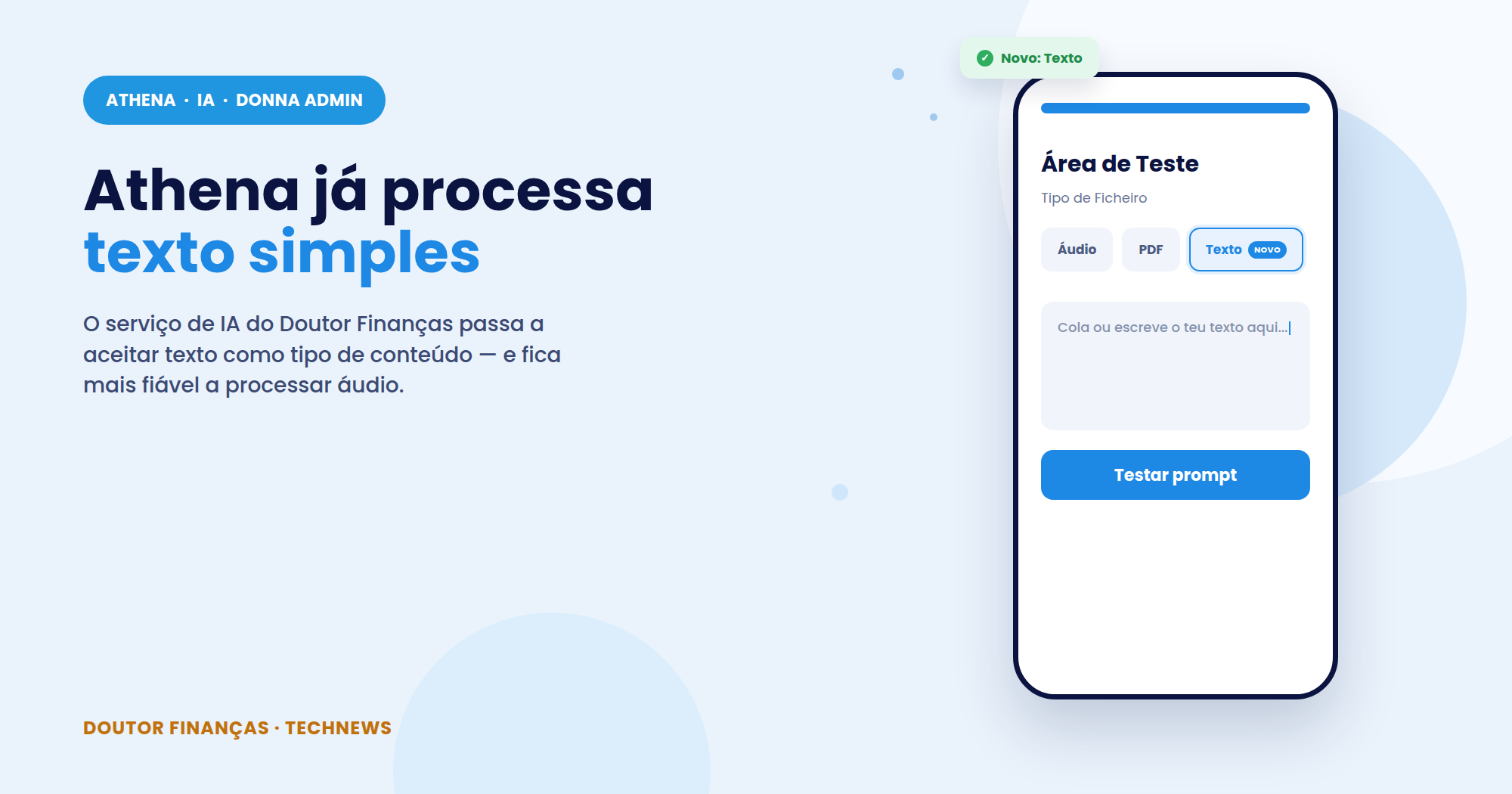 Athena já processa texto simples